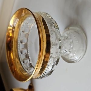 Vintage Glass Gold rimmed pedestal bowl